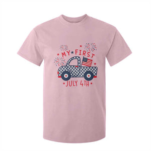 My First July 4th Gingham Vintage Truck Americana T Shirt For Kid Patriotic Fireworks Independence Holiday Milestone