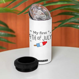 My First 4th of July Cute Summer Rocket Popsicle 4 in 1 Can Cooler Tumbler Firecracker Ice Lolly Patriotic Baby Independence Holiday