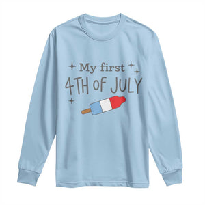 My First 4th of July Cute Summer Rocket Popsicle Long Sleeve Shirt Firecracker Ice Lolly Patriotic Baby Independence Holiday