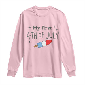 My First 4th of July Cute Summer Rocket Popsicle Long Sleeve Shirt Firecracker Ice Lolly Patriotic Baby Independence Holiday