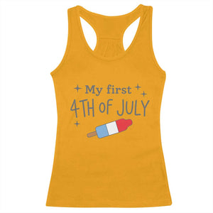 My First 4th of July Cute Summer Rocket Popsicle Racerback Tank Top Firecracker Ice Lolly Patriotic Baby Independence Holiday