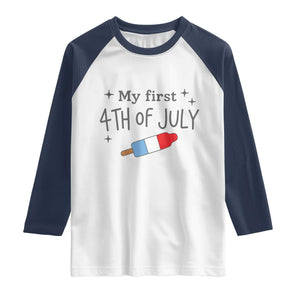 My First 4th of July Cute Summer Rocket Popsicle Raglan Shirt Firecracker Ice Lolly Patriotic Baby Independence Holiday