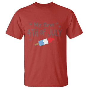 My First 4th of July Cute Summer Rocket Popsicle T Shirt Firecracker Ice Lolly Patriotic Baby Independence Holiday