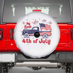My First 4th of July Retro American Flag Pickup Truck Spare Tire Cover Americana Patriotic Independence Holiday Milestone