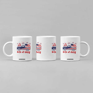 My First 4th of July Retro American Flag Pickup Truck Coffee Mug Americana Patriotic Independence Holiday Milestone