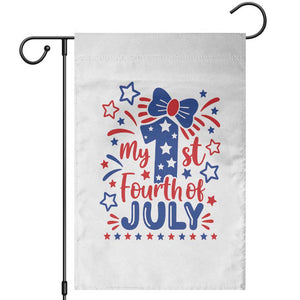 My 1st Fourth of July Patriotic Star Bow Garden Flag Number One Festive Holiday Independence Milestone