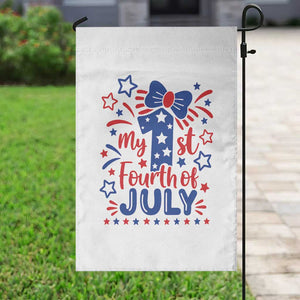 My 1st Fourth of July Patriotic Star Bow Garden Flag Number One Festive Holiday Independence Milestone