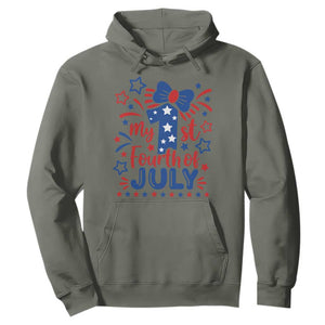 My 1st Fourth of July Patriotic Star Bow Hoodie Number One Festive Holiday Independence Milestone