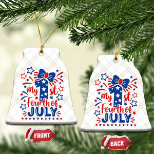 My 1st Fourth of July Patriotic Star Bow Ceramic Ornament Number One Festive Holiday Independence Milestone