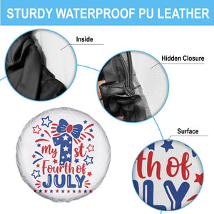 My 1st Fourth of July Patriotic Star Bow Spare Tire Cover Number One Festive Holiday Independence Milestone