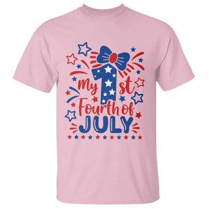 My 1st Fourth of July Patriotic Star Bow T Shirt Number One Festive Holiday Independence Milestone