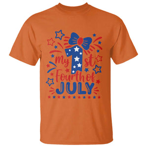 My 1st Fourth of July Patriotic Star Bow T Shirt Number One Festive Holiday Independence Milestone