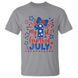My 1st Fourth of July Patriotic Star Bow T Shirt Number One Festive Holiday Independence Milestone