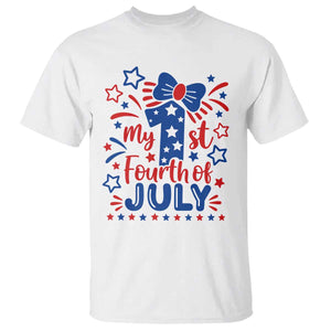 My 1st Fourth of July Patriotic Star Bow T Shirt Number One Festive Holiday Independence Milestone
