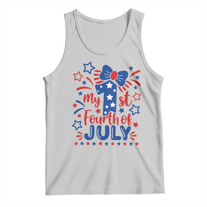 My 1st Fourth of July Patriotic Star Bow Tank Top Number One Festive Holiday Independence Milestone
