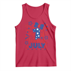My 1st Fourth of July Patriotic Star Bow Tank Top Number One Festive Holiday Independence Milestone