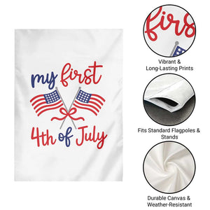 My First 4th of July Crossed American Flags Bow Garden Flag Patriotic Baby Girl Holiday Milestone