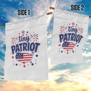 Tiny Patriot 4th of July Fireworks Garden Flag USA Map American Flag Red White and Blue Patriotic Holiday