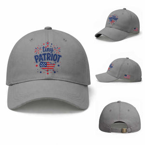 Tiny Patriot 4th of July Fireworks Baseball Cap USA Map American Flag Red White and Blue Patriotic Holiday