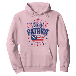Tiny Patriot 4th of July Fireworks Hoodie USA Map American Flag Red White and Blue Patriotic Holiday