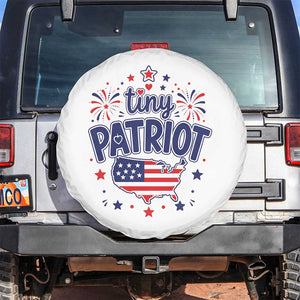 Tiny Patriot 4th of July Fireworks Spare Tire Cover USA Map American Flag Red White and Blue Patriotic Holiday