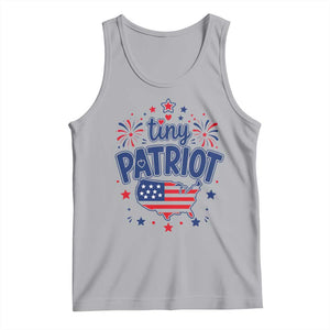 Tiny Patriot 4th of July Fireworks Tank Top USA Map American Flag Red White and Blue Patriotic Holiday