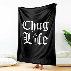 Chug Life Funny Baby Milk Bottle Graphic Throw Blanket Hip Hop Parody Milestone Gift
