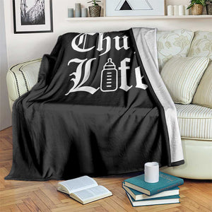 Chug Life Funny Baby Milk Bottle Graphic Throw Blanket Hip Hop Parody Milestone Gift