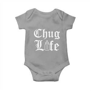 Chug Life Funny Baby Milk Bottle Graphic Baby Onesie Hip Hop Parody Milestone Gift