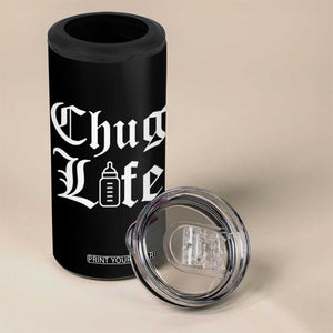 Chug Life Funny Baby Milk Bottle Graphic 4 in 1 Can Cooler Tumbler Hip Hop Parody Milestone Gift