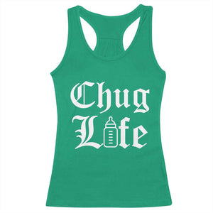 Chug Life Funny Baby Milk Bottle Graphic Racerback Tank Top Hip Hop Parody Milestone Gift