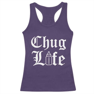 Chug Life Funny Baby Milk Bottle Graphic Racerback Tank Top Hip Hop Parody Milestone Gift