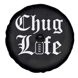 Chug Life Funny Baby Milk Bottle Graphic Spare Tire Cover Hip Hop Parody Milestone Gift