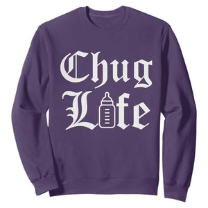 Chug Life Funny Baby Milk Bottle Graphic Sweatshirt Hip Hop Parody Milestone Gift