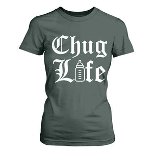 Chug Life Funny Baby Milk Bottle Graphic T Shirt For Women Hip Hop Parody Milestone Gift
