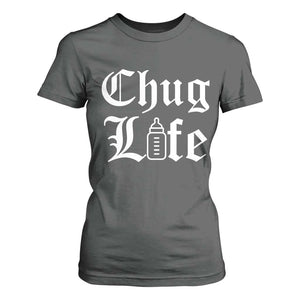 Chug Life Funny Baby Milk Bottle Graphic T Shirt For Women Hip Hop Parody Milestone Gift