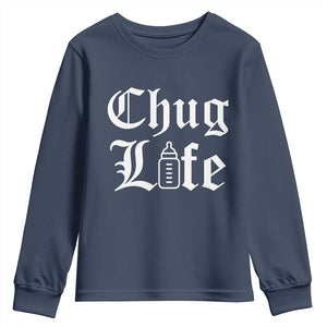 Chug Life Funny Baby Milk Bottle Graphic Youth Sweatshirt Hip Hop Parody Milestone Gift