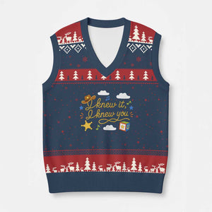 I Knew It I Knew You Funny Western Cowgirl Retro V-Neck Knit Sweater Vest Whimsical Nostalgic Western Graphic