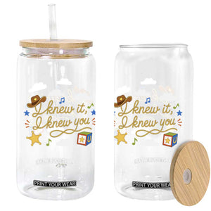 I Knew It I Knew You Funny Western Cowgirl Retro Glass Can Whimsical Nostalgic Western Graphic