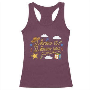 I Knew It I Knew You Funny Western Cowgirl Retro Racerback Tank Top Whimsical Nostalgic Western Graphic