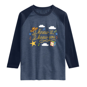 I Knew It I Knew You Funny Western Cowgirl Retro Raglan Shirt Whimsical Nostalgic Western Graphic