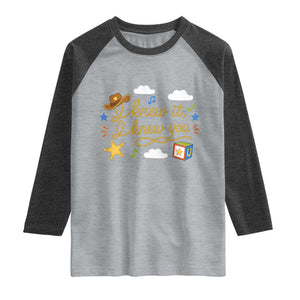 I Knew It I Knew You Funny Western Cowgirl Retro Raglan Shirt Whimsical Nostalgic Western Graphic