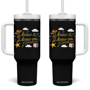 I Knew It I Knew You Funny Western Cowgirl Retro Tumbler With Handle Whimsical Nostalgic Western Graphic