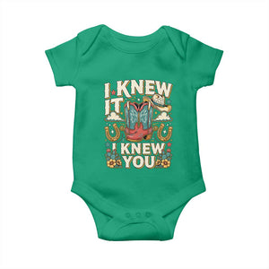 Retro Coastal Cowgirl I Knew It I Knew You Baby Onesie Pink Boots Vintage Country Pop Music Western Floral Graphic
