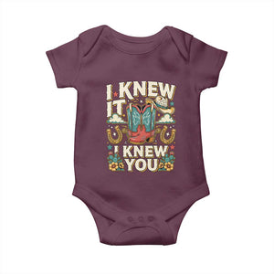 Retro Coastal Cowgirl I Knew It I Knew You Baby Onesie Pink Boots Vintage Country Pop Music Western Floral Graphic