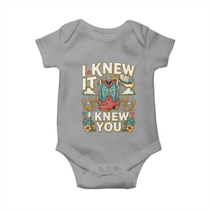 Retro Coastal Cowgirl I Knew It I Knew You Baby Onesie Pink Boots Vintage Country Pop Music Western Floral Graphic