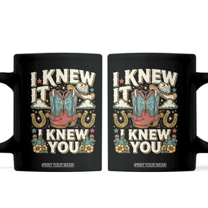 Retro Coastal Cowgirl I Knew It I Knew You Coffee Mug Pink Boots Vintage Country Pop Music Western Floral Graphic