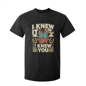 Retro Coastal Cowgirl I Knew It I Knew You T Shirt For Kid Pink Boots Vintage Country Pop Music Western Floral Graphic