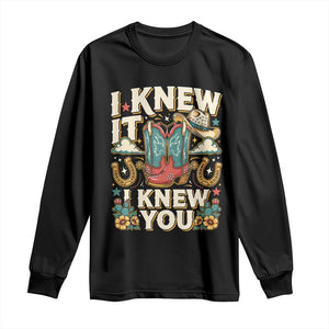Retro Coastal Cowgirl I Knew It I Knew You Long Sleeve Shirt Pink Boots Vintage Country Pop Music Western Floral Graphic