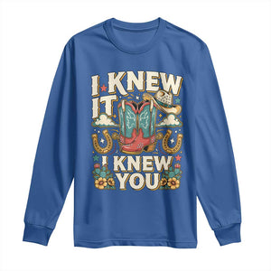 Retro Coastal Cowgirl I Knew It I Knew You Long Sleeve Shirt Pink Boots Vintage Country Pop Music Western Floral Graphic
